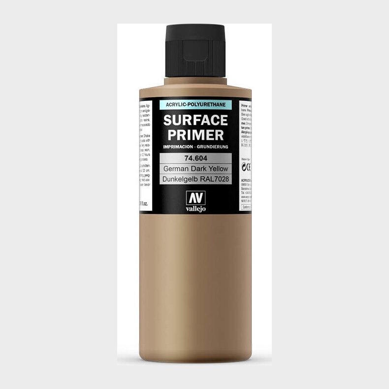 Vallejo - Surface Primer - German Dark Yellow 200 Ml