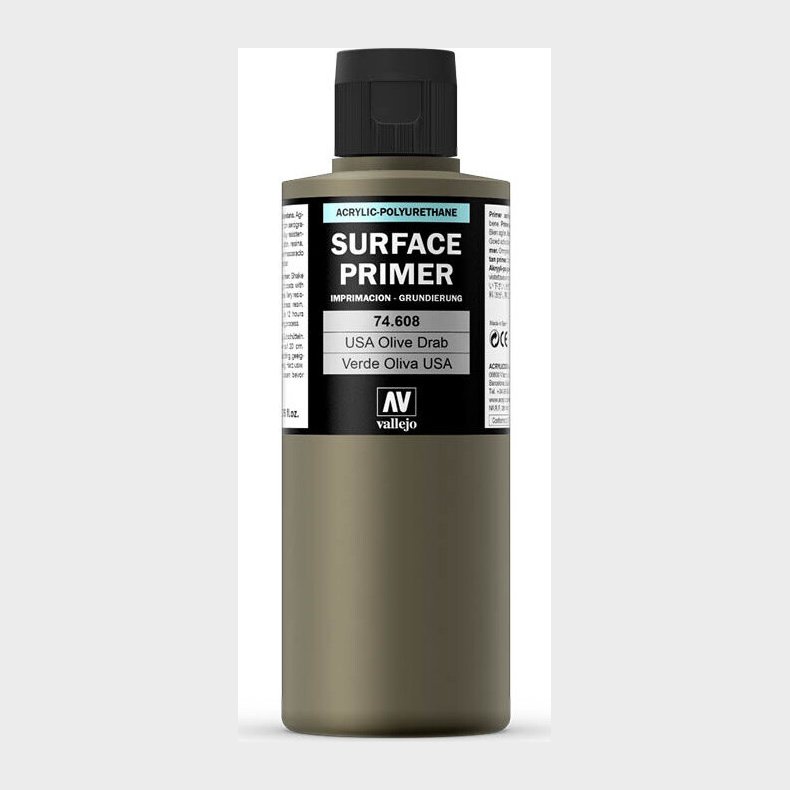 Vallejo - Surface Primer - Usa Olive Drab 200 Ml