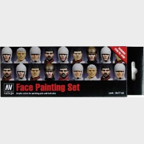 Vallejo - Model Color Maling St - Face Painting Set - 8x17 Ml