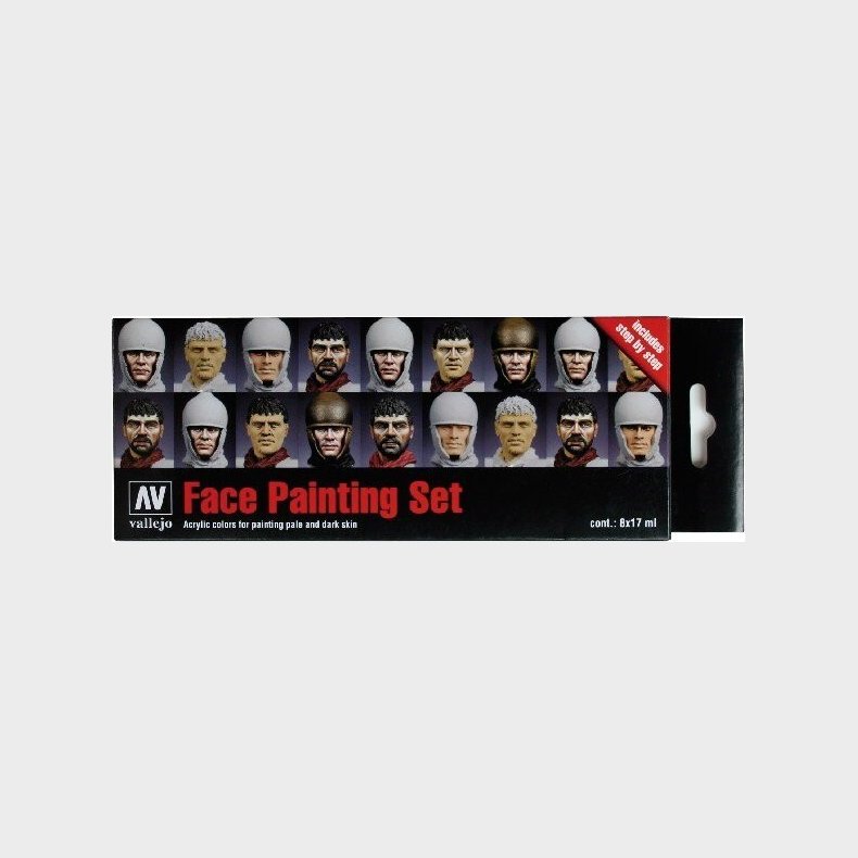 Vallejo - Model Color Maling St - Face Painting Set - 8x17 Ml