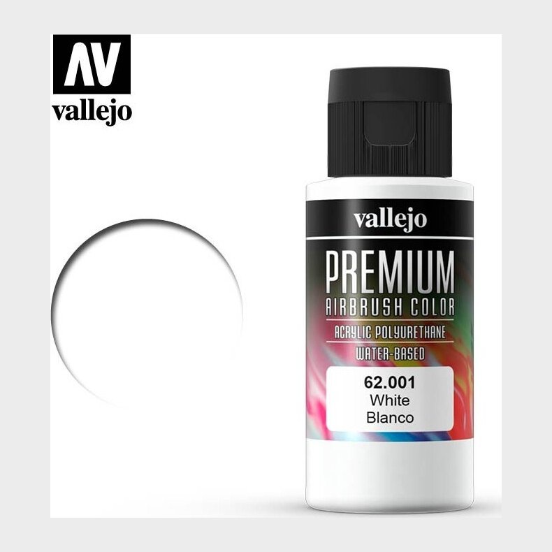 Vallejo - Premium Airbrush Maling - White 60 Ml
