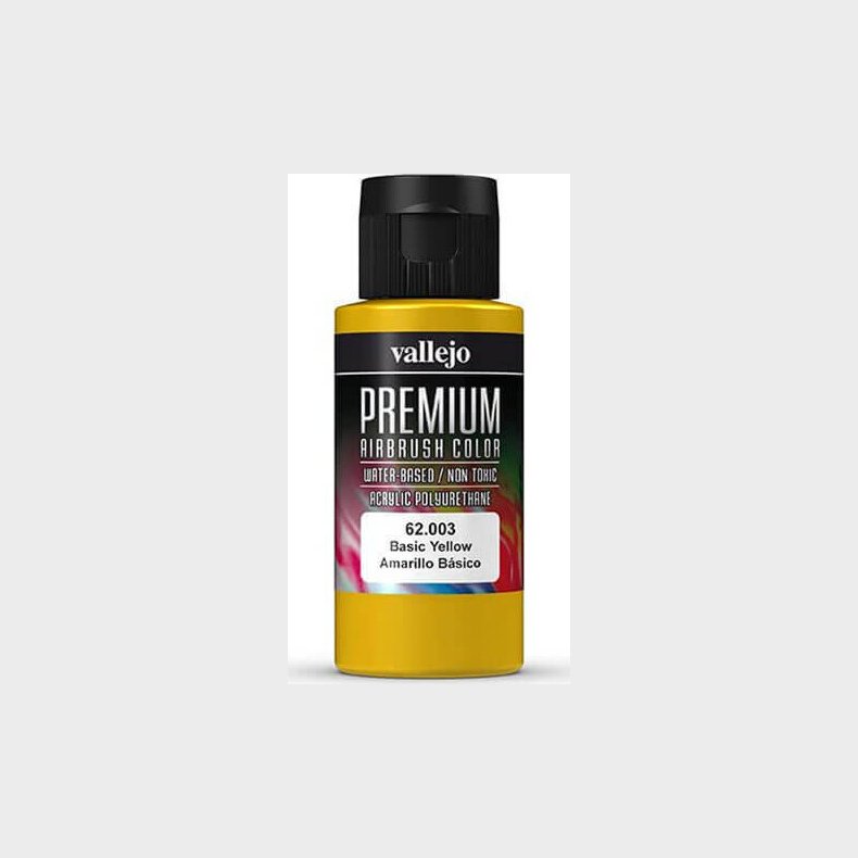Vallejo - Premium Airbrush Maling - Basic Yellow 60 Ml