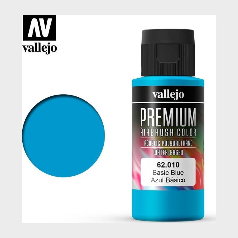 Vallejo - Premium Airbrush Maling - Basic Blue 60 Ml