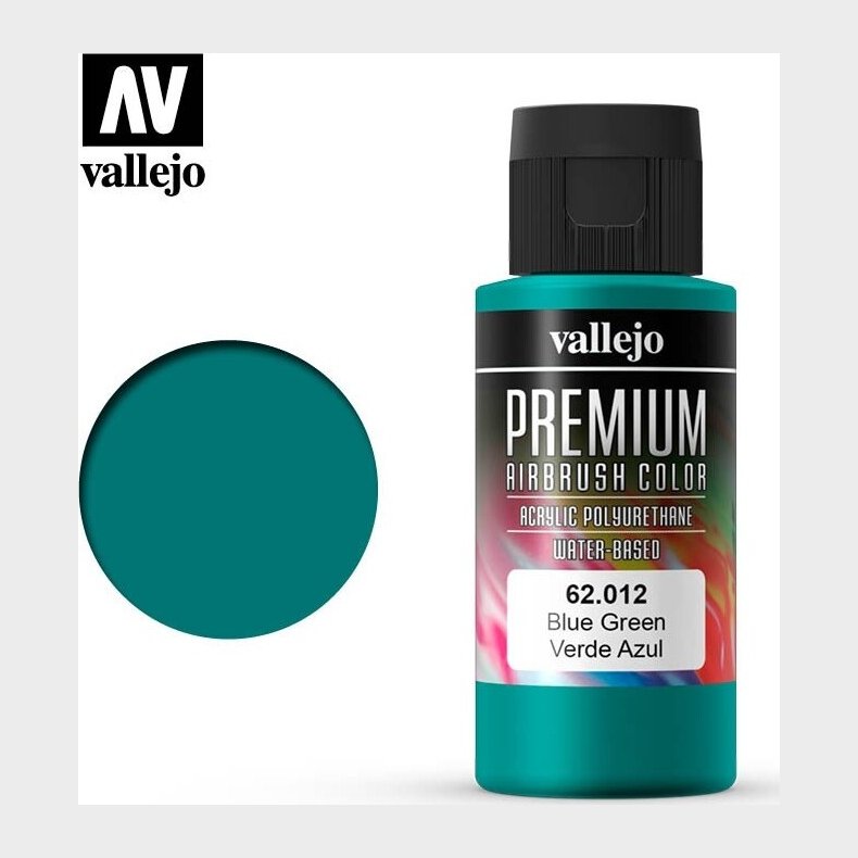 Vallejo - Premium Airbrush Maling - Blue Green 60 Ml