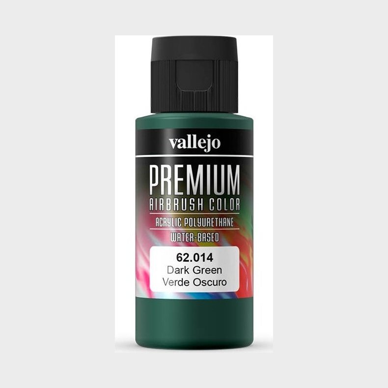 Vallejo - Premium Airbrush Maling - Mrkegrn 60 Ml
