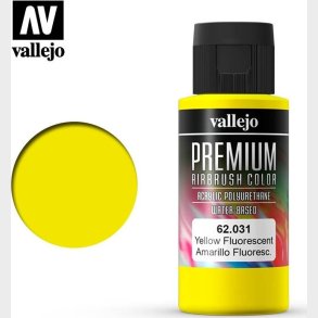 Vallejo - Premium Airbrush Maling - Fluorescent Yellow 60 Ml