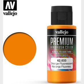 Vallejo - Premium Airbrush Maling - Orange Fluorescent 60 Ml