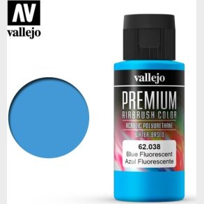 Vallejo - Premium Airbrush Maling - Blue Fluorescent 60 Ml