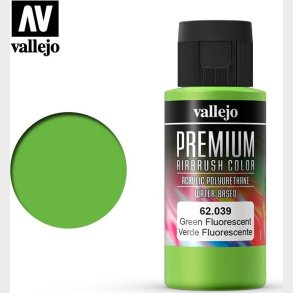 Vallejo - Premium Airbrush Maling - Green Fluorescent 60 Ml