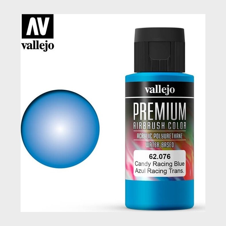 Vallejo - Premium Airbrush Maling - Candy Racing Blue 60 Ml