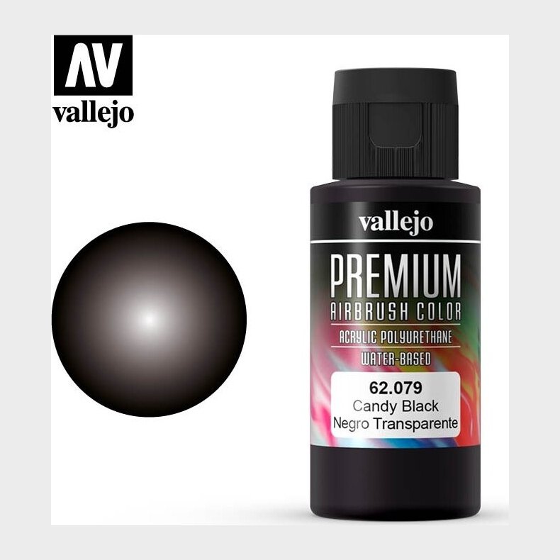 Vallejo - Premium Airbrush Maling - Candy Black 60 Ml