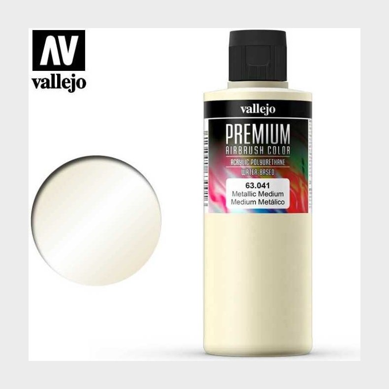 Vallejo - Premium Airbrush Maling - Metallic Medium 200 Ml