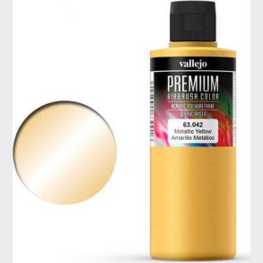 Vallejo - Premium Airbrush Maling - Metallic Yellow 200 Ml