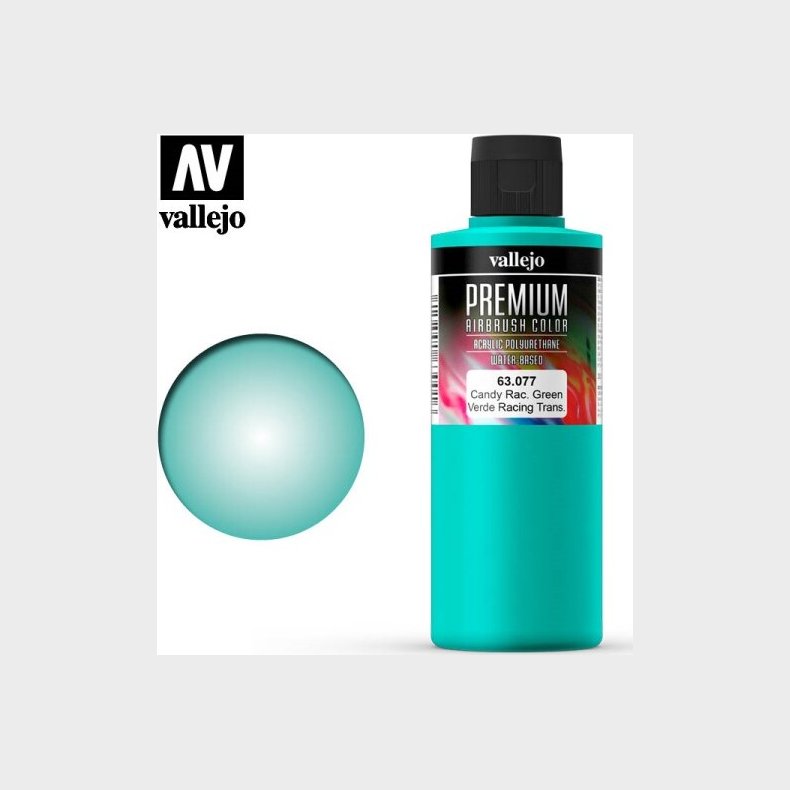 Vallejo - Premium Airbrush Maling - Candy Racing Green 200 Ml