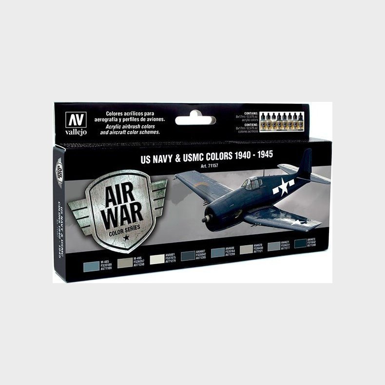 Vallejo - Model Air Maling - Us Navy &amp; Usmc 1940-45 - 8x17 Ml