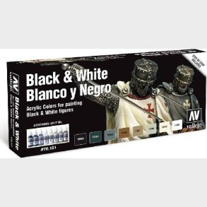 Vallejo - Maling St - Sort Og Hvid - 8x17 Ml