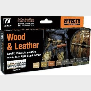 Vallejo - Model Color Maling St - Wood & Leather - 8x17 Ml