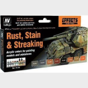 Vallejo - Model Color Maling St - Rust, Stain & Streaking - 8x17 Ml
