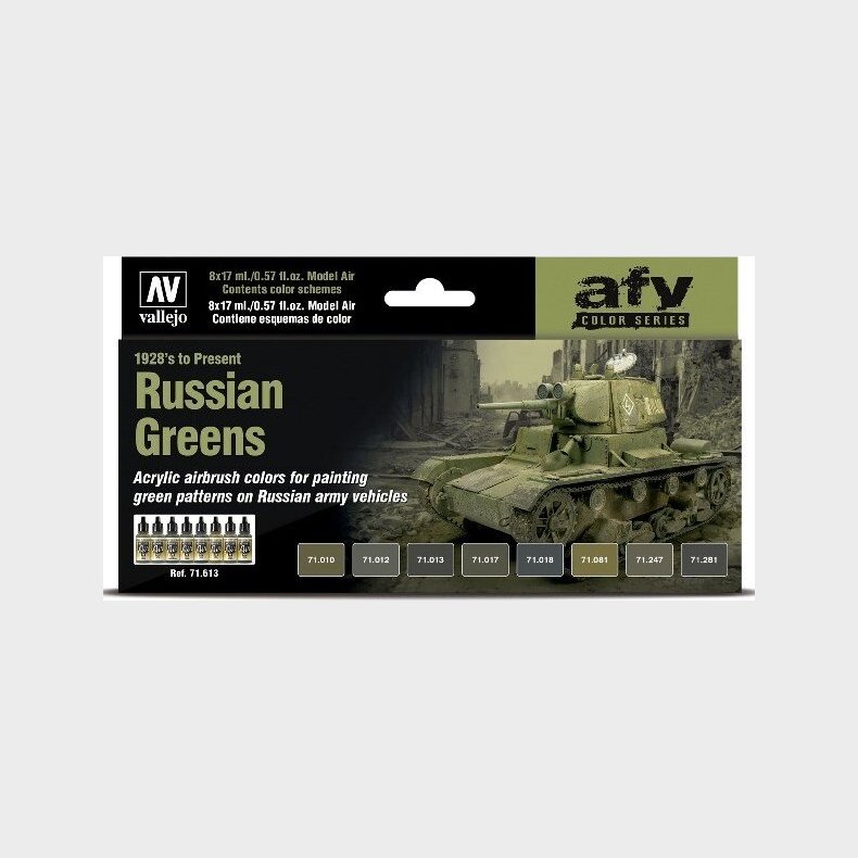 Vallejo - Model Air Maling St - Russian Greens - 8x17 Ml