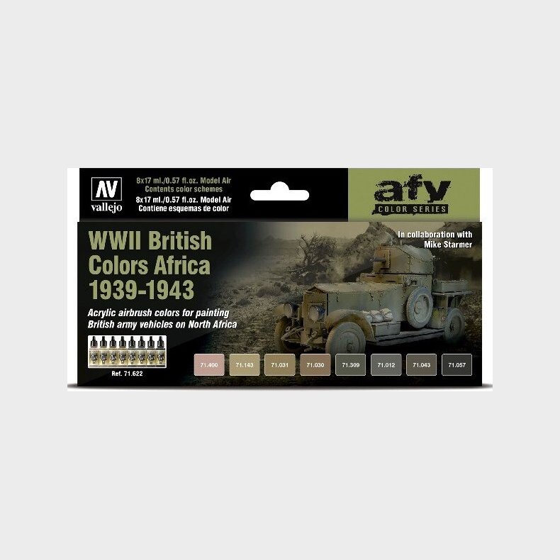 Vallejo - Wwii British Colors Africa 1939-1943 8x17 Ml - 71622