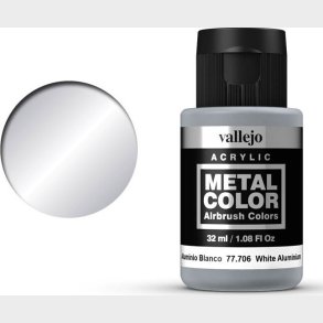 Vallejo - Metal Color Airbrush Maling - White Aluminium 32 Ml