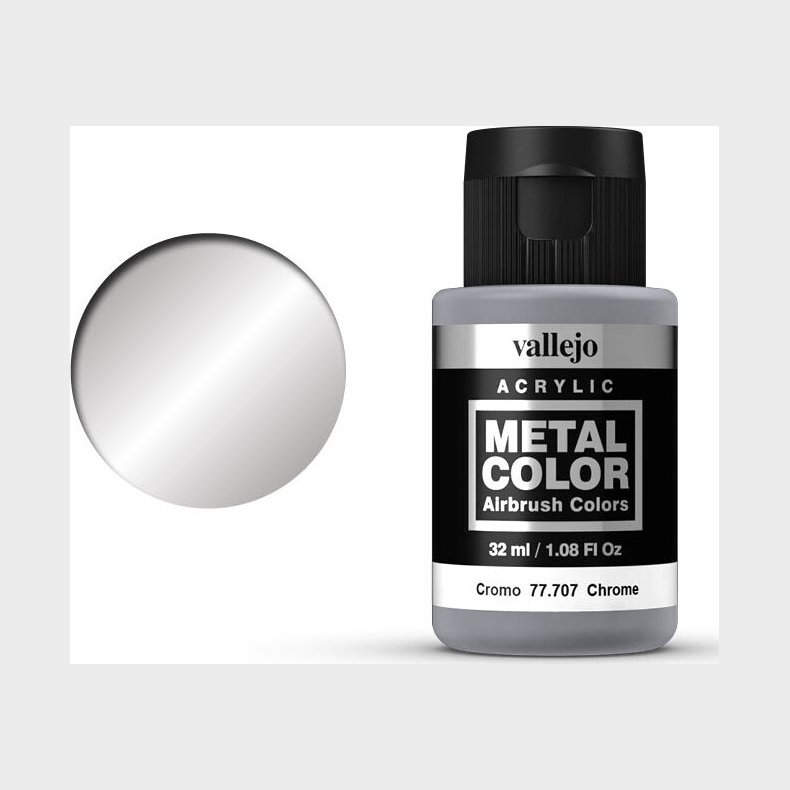 Vallejo - Metal Color Airbrush Maling - Chrome 32 Ml