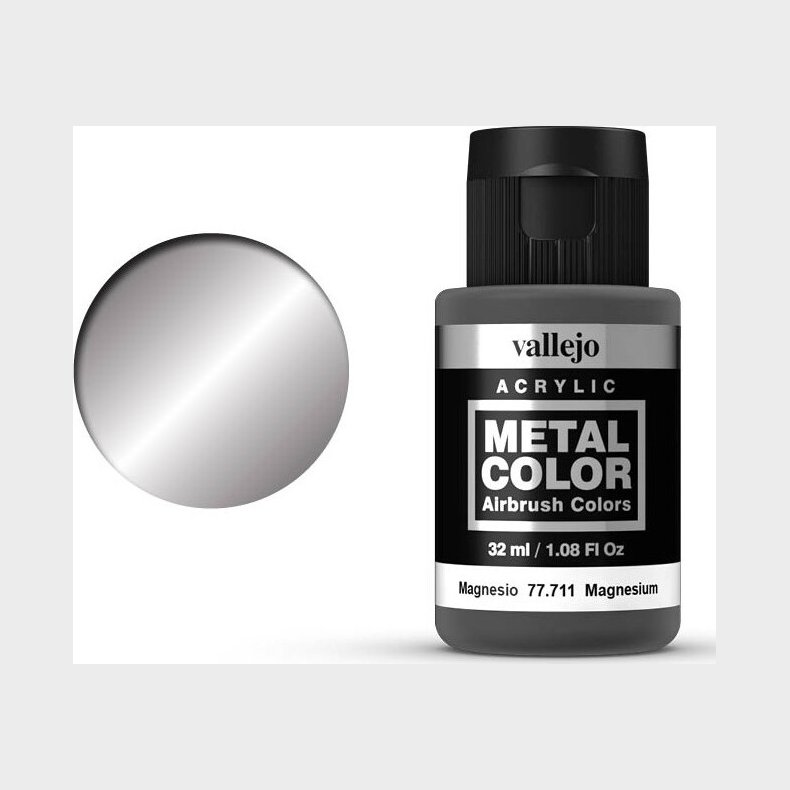Vallejo - Metal Color Airbrush Maling - Magnesium 32 Ml
