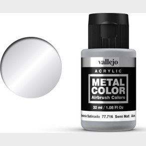 Vallejo - Metal Color Airbrush Maling - Semi Matte Aluminium 32 Ml