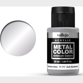 Vallejo - Metal Color Airbrush Maling - Dull Aluminium 32 Ml