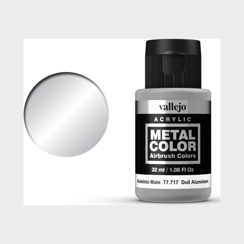 Vallejo - Metal Color Airbrush Maling - Dull Aluminium 32 Ml