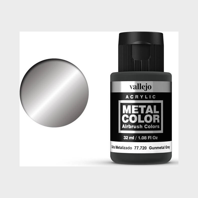 Vallejo - Metal Color Airbrush Maling - Gunmetal Grey 32 Ml