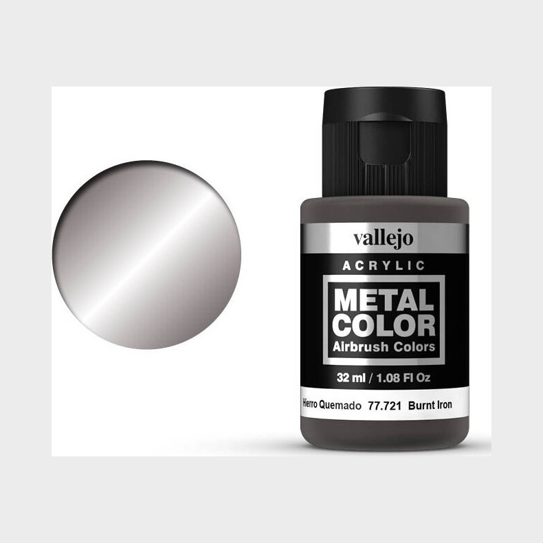 Vallejo - Metal Color Airbrush Maling - Burnt Iron 32 Ml
