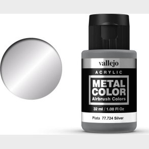 Vallejo - Metal Color Airbrush Maling - Silver 32 Ml