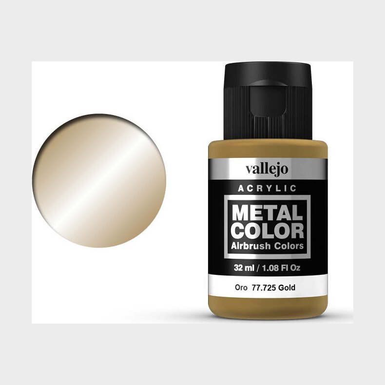 Vallejo - Metal Color Airbrush Maling - Gold 32 Ml