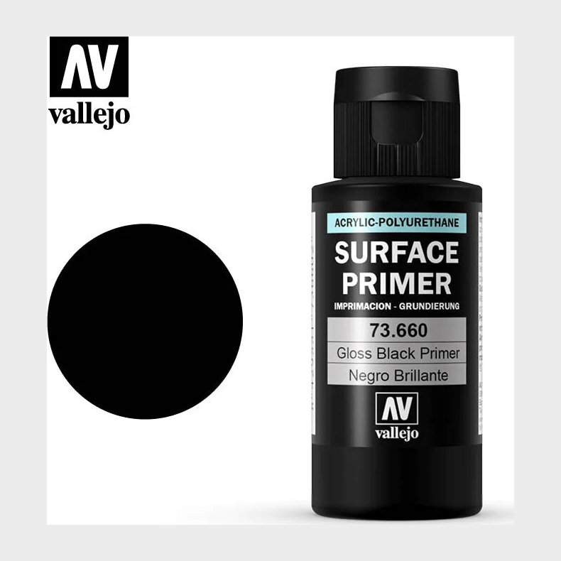 Vallejo - Surface Primer - Gloss Black 60 Ml