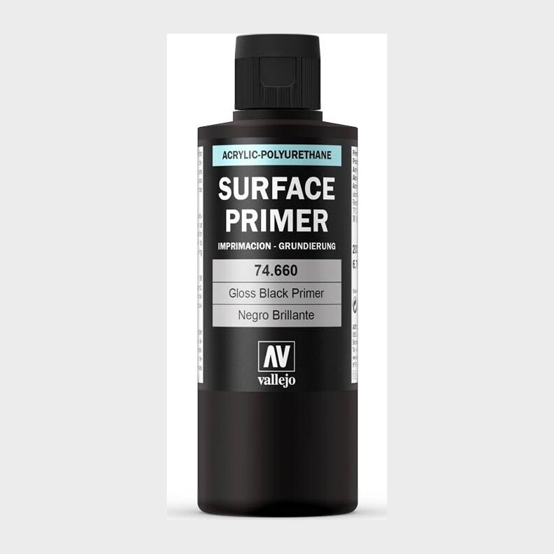 Vallejo - Surface Primer - Gloss Black 200 Ml