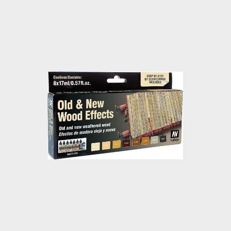 Vallejo - Model Air Maling St - Old &amp; New Wood Effects - 8x17 Ml