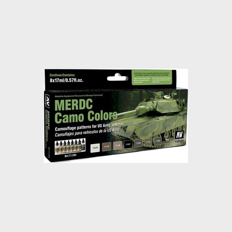 Vallejo - Model Air Maling St - Merdc Camo Colors - 8x17 Ml