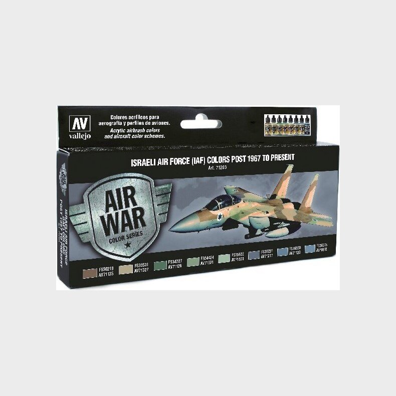 Vallejo - Israeli Air Force 1967 To Present Set W/8 Colors - 71203