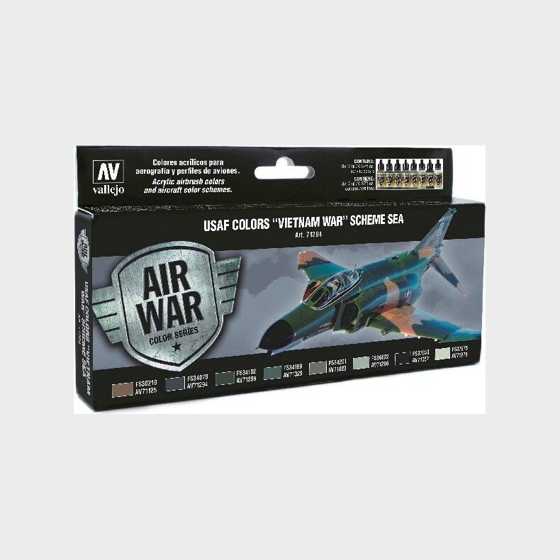 Vallejo - Usaf Colors Vietnam War Set - Air War - 8 Farver - 71204