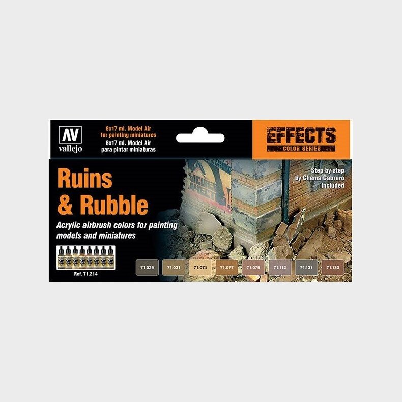 Vallejo - Effects Maling St - Ruins &amp; Rubble - 8x17 Ml