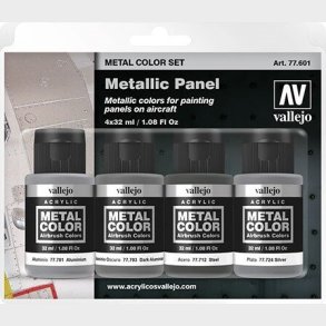 Vallejo - Metal Color Airbrush Maling St - Metallic Panel - 4x32 Ml
