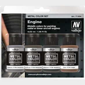 Vallejo - Metal Color Maling St - Engine - 4x32 Ml