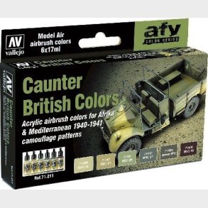 Vallejo - Model Air Maling St - Caunter British Colors - 6x17 Ml