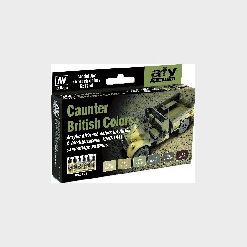 Vallejo - Model Air Maling St - Caunter British Colors - 6x17 Ml