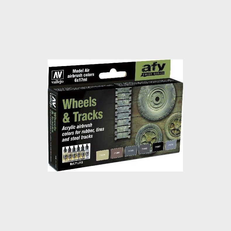 Vallejo - Wheels &amp; Tracks - Acrylic Airbrush - 6x17ml - 71213