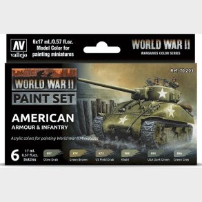 Vallejo - Wwii Paint - American Armour & Infantry 6x17 Ml - 70203