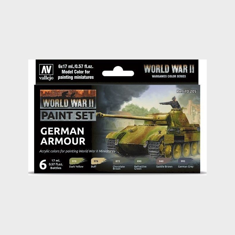 Vallejo - Wwii Paint Set - German Armour - 6x17 Ml - 70205