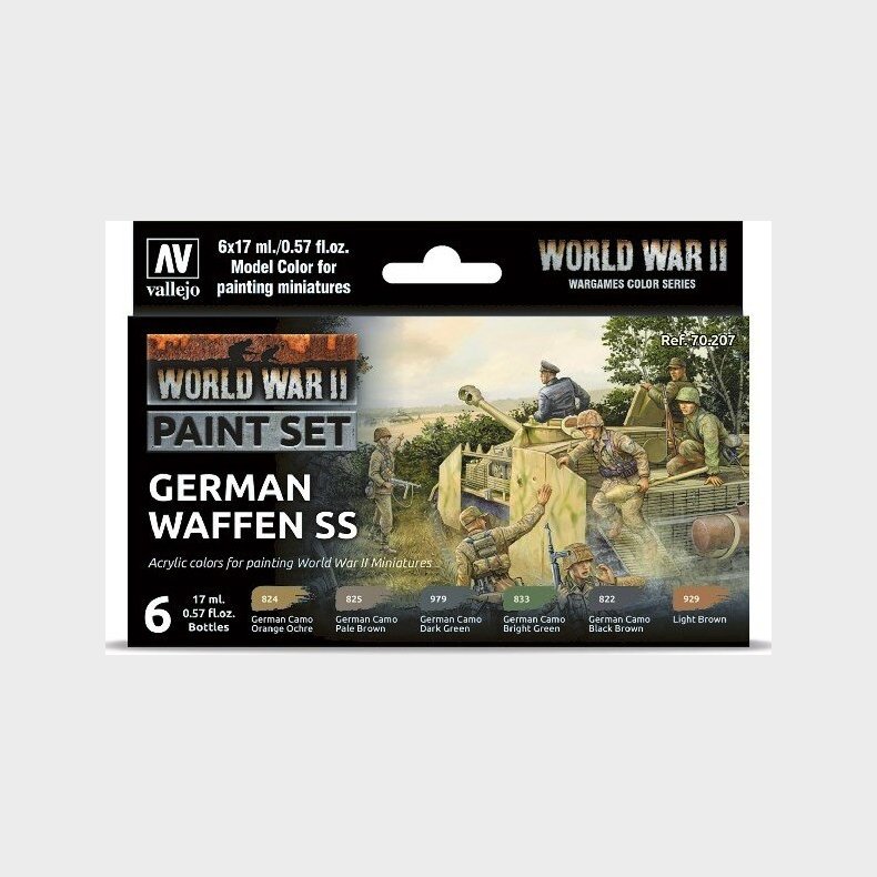 Vallejo - Wwii Paint Set - German Waffen Ss - 6x17 Ml - 70207