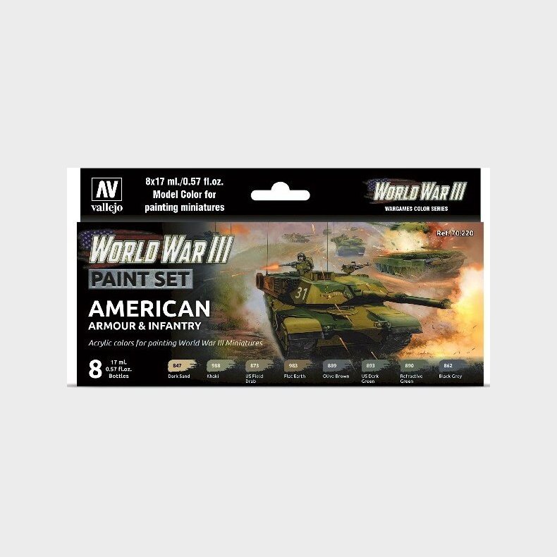 Vallejo - Wwiii Paint - American Armour &amp; Infantry - 6x17 Ml - 70220
